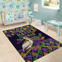 Mardi Gras Pelican Area Rug Let the Good Times Roll