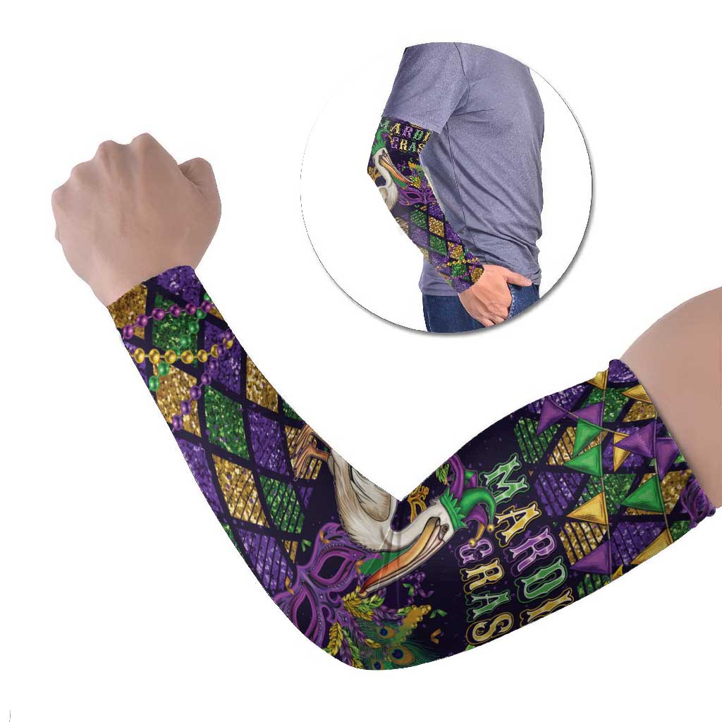 Mardi Gras Pelican Arm Sleeves Let the Good Times Roll