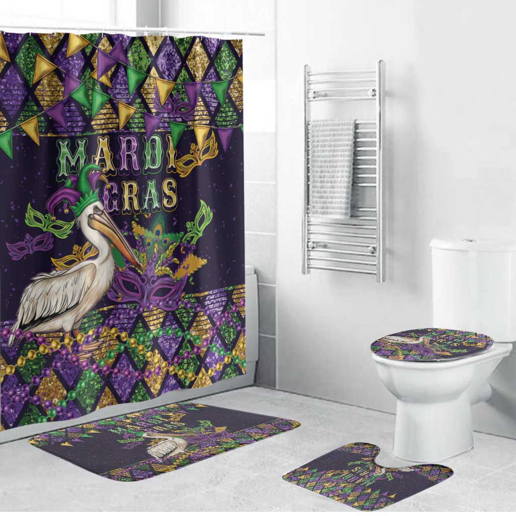 Mardi Gras Pelican Bathroom Set Let the Good Times Roll
