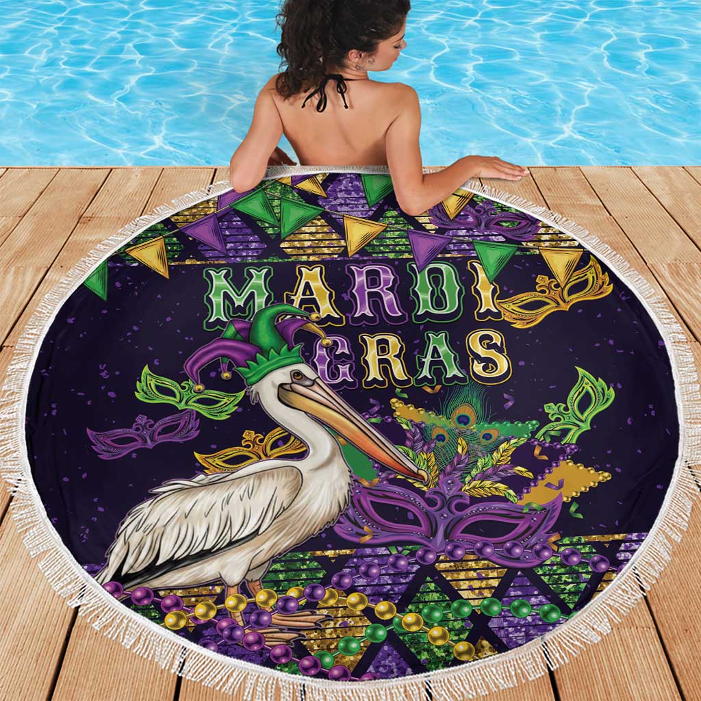 Mardi Gras Pelican Beach Blanket Let the Good Times Roll