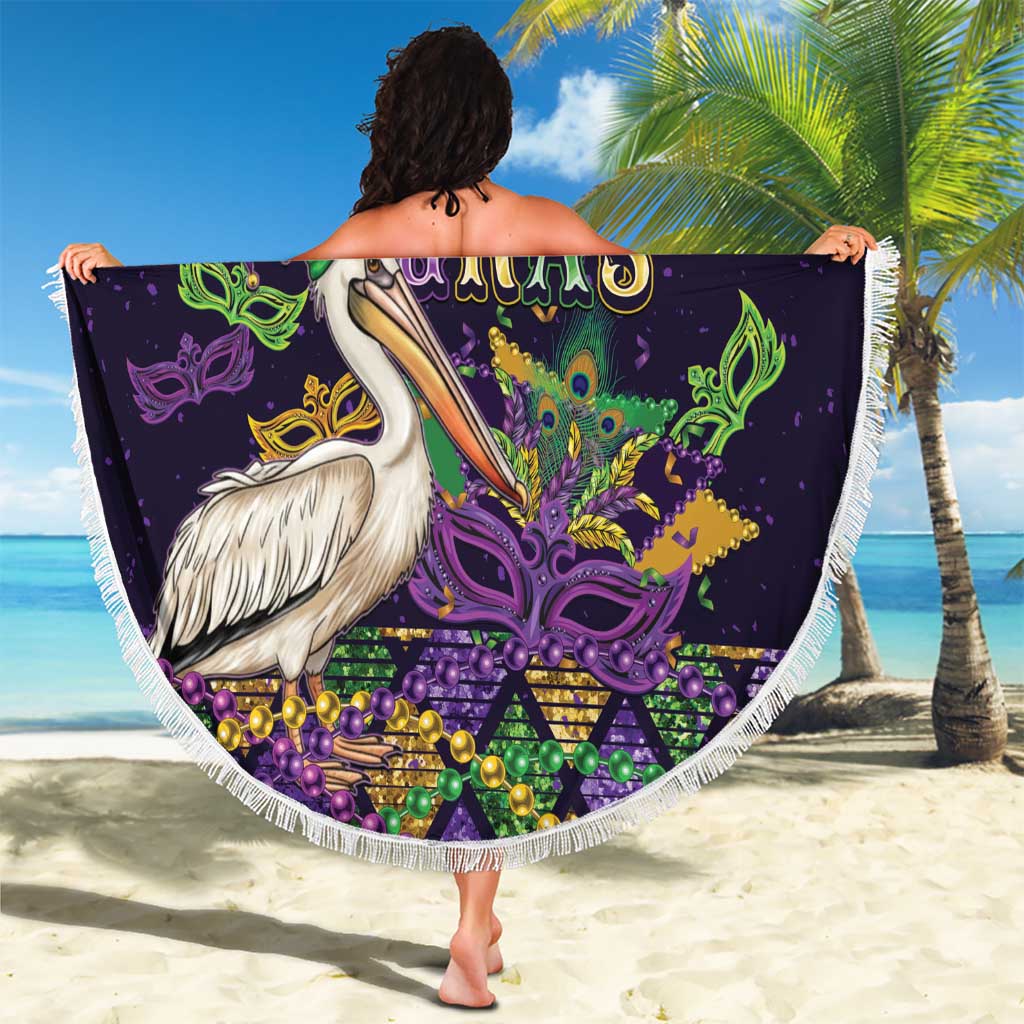 Mardi Gras Pelican Beach Blanket Let the Good Times Roll