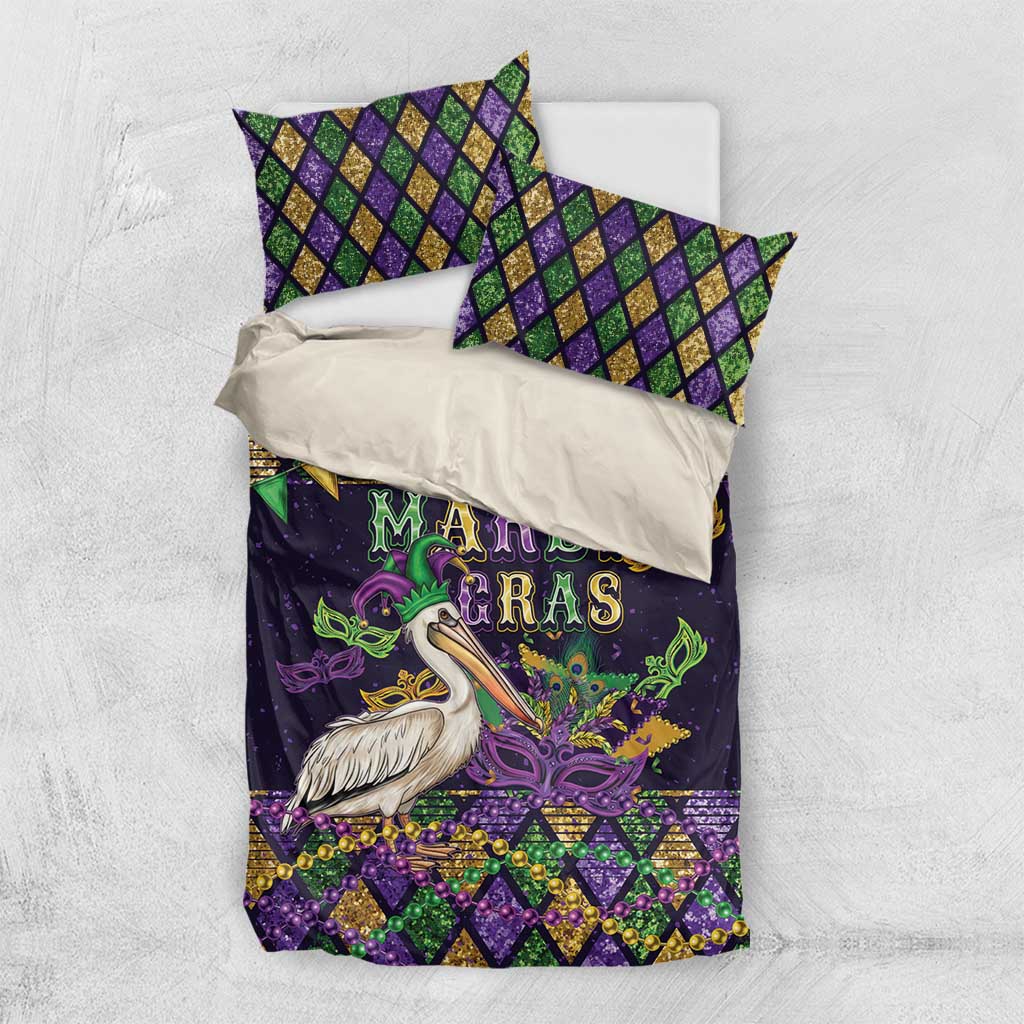 Mardi Gras Pelican Bedding Set Let the Good Times Roll