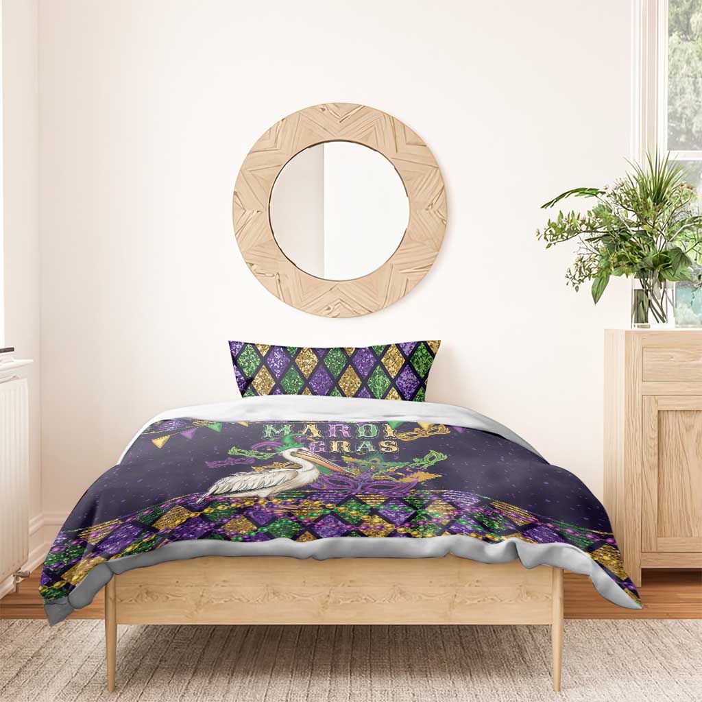 Mardi Gras Pelican Bedding Set Let the Good Times Roll
