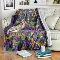 Mardi Gras Pelican Blanket Let the Good Times Roll