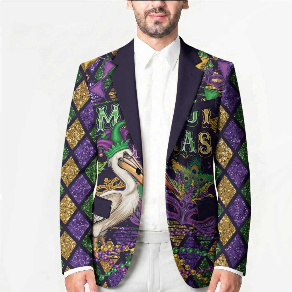 Mardi Gras Pelican Blazer Let the Good Times Roll