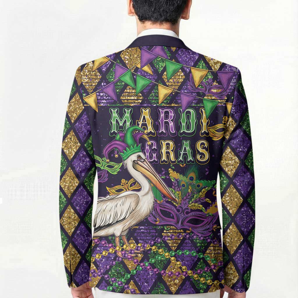 Mardi Gras Pelican Blazer Let the Good Times Roll