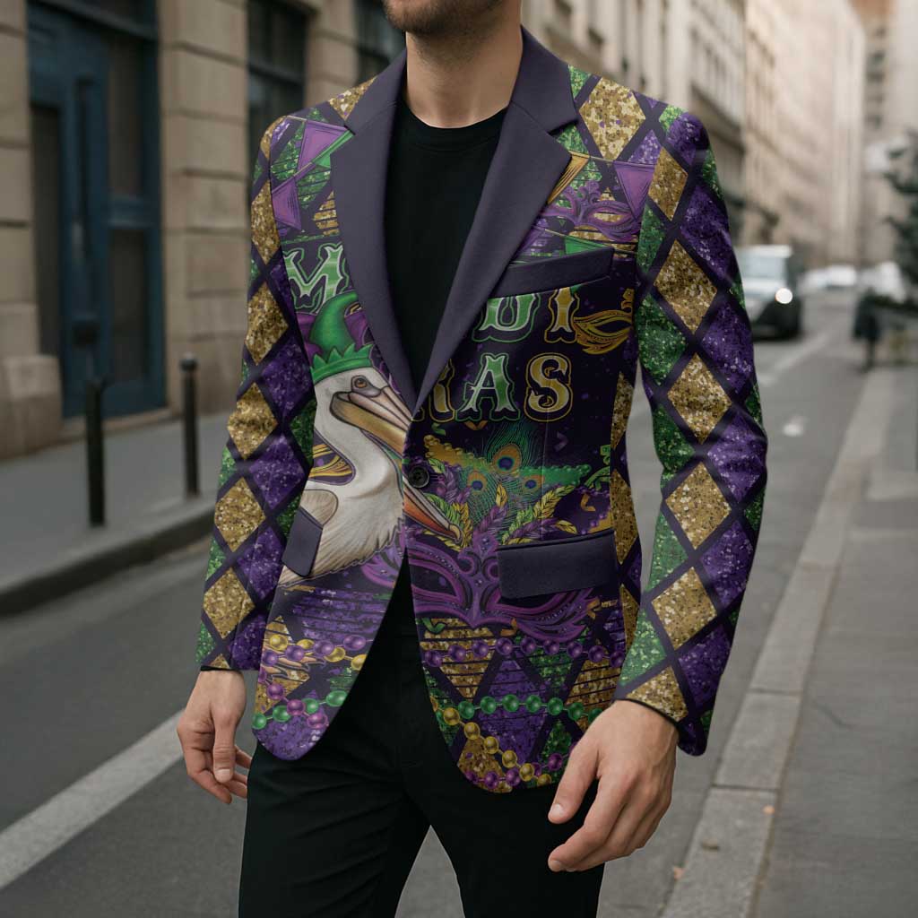 Mardi Gras Pelican Blazer Let the Good Times Roll