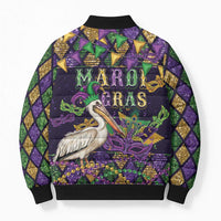 Mardi Gras Pelican Bomber Puffer Jacket Let the Good Times Roll