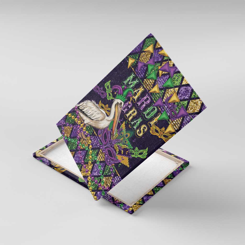 Mardi Gras Pelican Canvas Wall Art Let the Good Times Roll