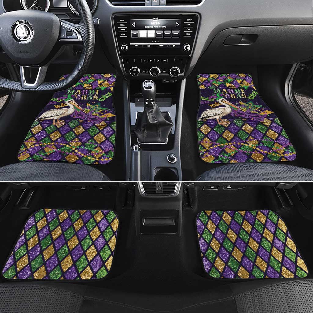 Mardi Gras Pelican Car Mats Let the Good Times Roll