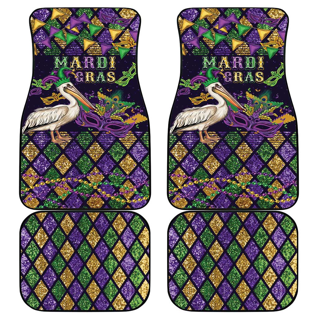 Mardi Gras Pelican Car Mats Let the Good Times Roll