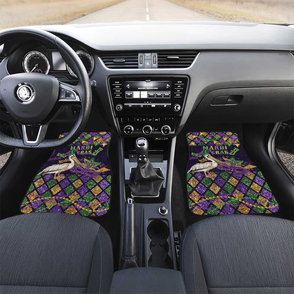 Mardi Gras Pelican Car Mats Let the Good Times Roll