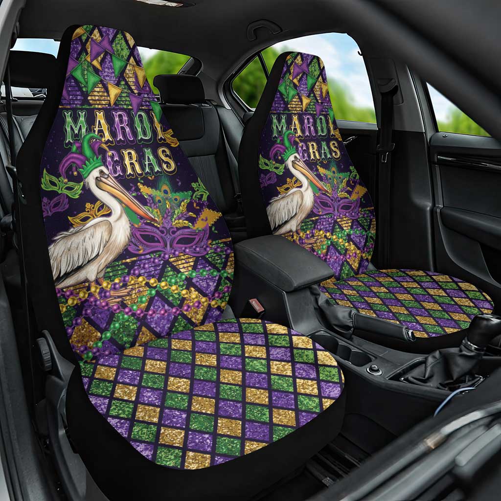 Mardi Gras Pelican Car Seat Cover Let the Good Times Roll