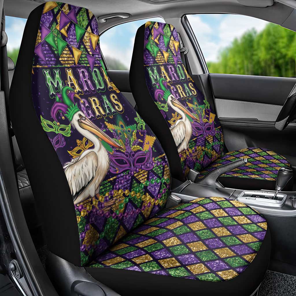 Mardi Gras Pelican Car Seat Cover Let the Good Times Roll