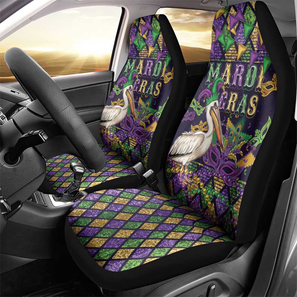Mardi Gras Pelican Car Seat Cover Let the Good Times Roll