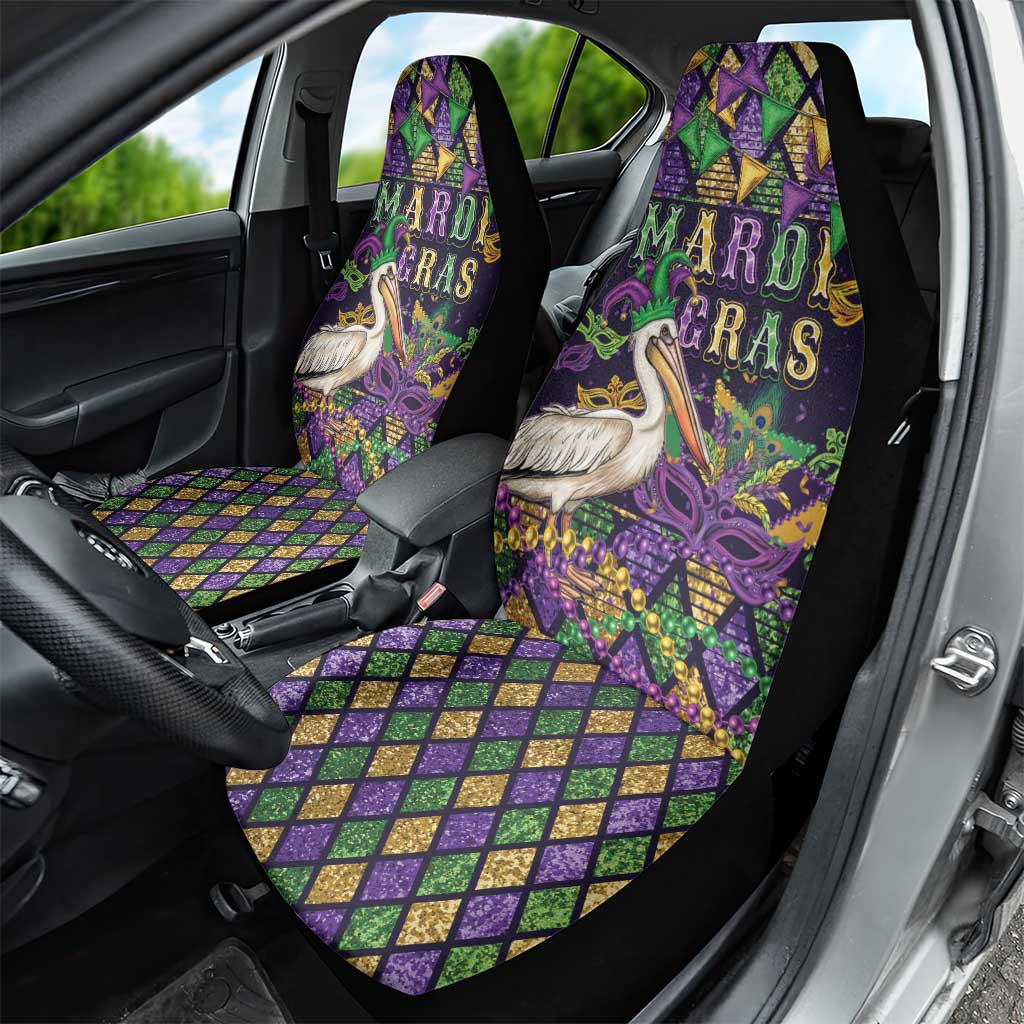 Mardi Gras Pelican Car Seat Cover Let the Good Times Roll