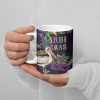 Mardi Gras Pelican Ceramic Mug Let the Good Times Roll