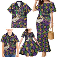 Mardi Gras Pelican Family Matching Mermaid Dress and Hawaiian Shirt Let the Good Times Roll