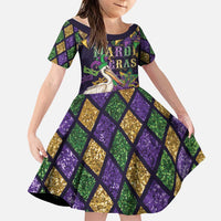 Mardi Gras Pelican Family Matching Off Shoulder Maxi Dress and Hawaiian Shirt Let the Good Times Roll