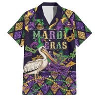 Mardi Gras Pelican Family Matching Off Shoulder Maxi Dress and Hawaiian Shirt Let the Good Times Roll