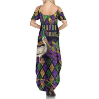 Mardi Gras Pelican Family Matching Summer Maxi Dress and Hawaiian Shirt Let the Good Times Roll