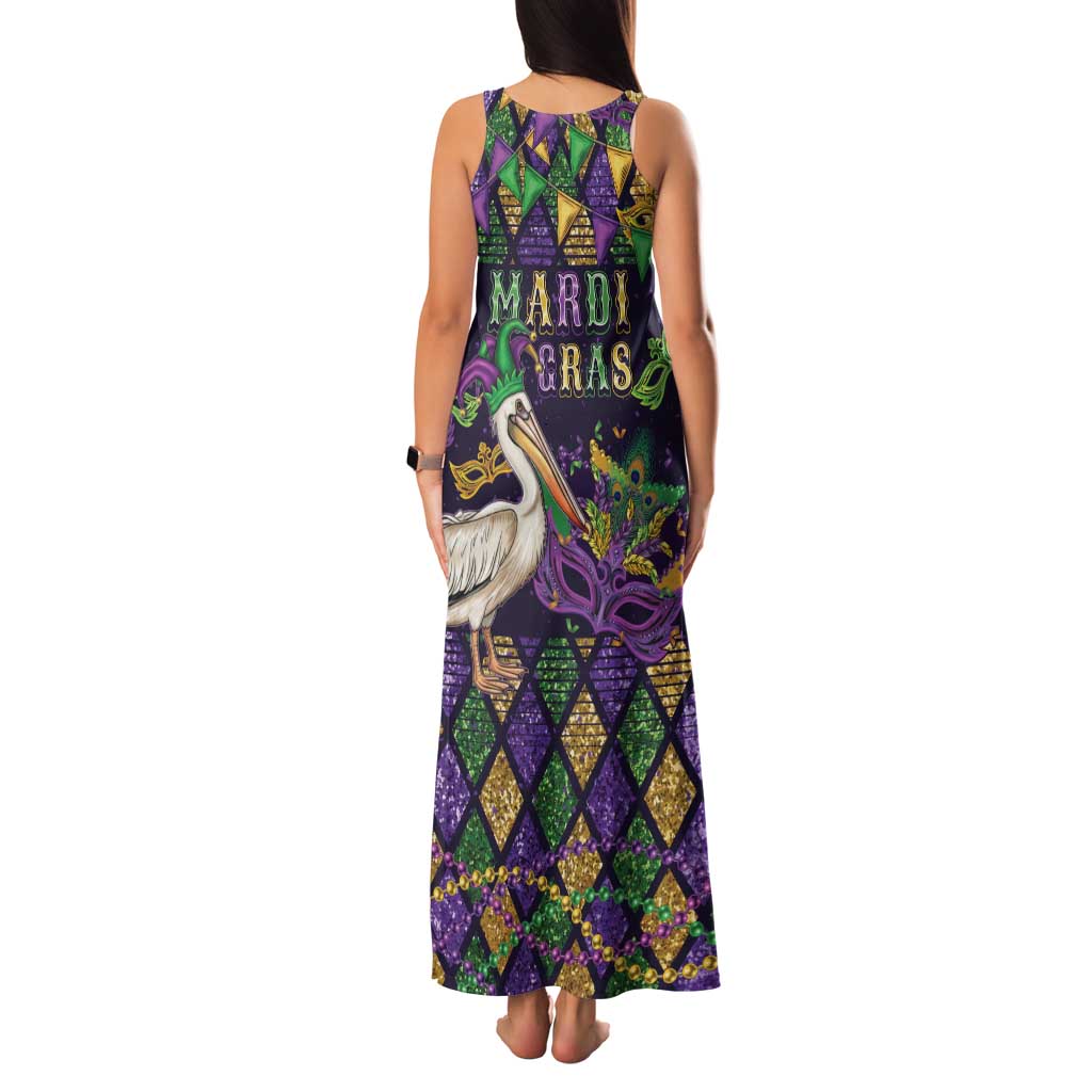 Mardi Gras Pelican Family Matching Tank Maxi Dress and Hawaiian Shirt Let the Good Times Roll