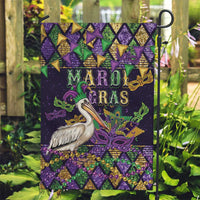 Mardi Gras Pelican Garden Flag Let the Good Times Roll