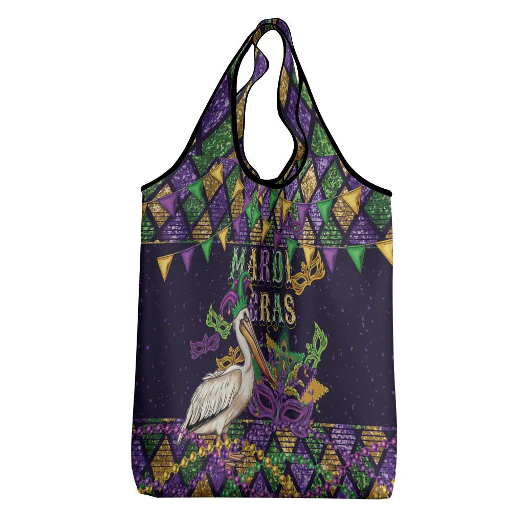 Mardi Gras Pelican Grocery Bag Let the Good Times Roll