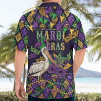 Mardi Gras Pelican Hawaiian Shirt Let the Good Times Roll