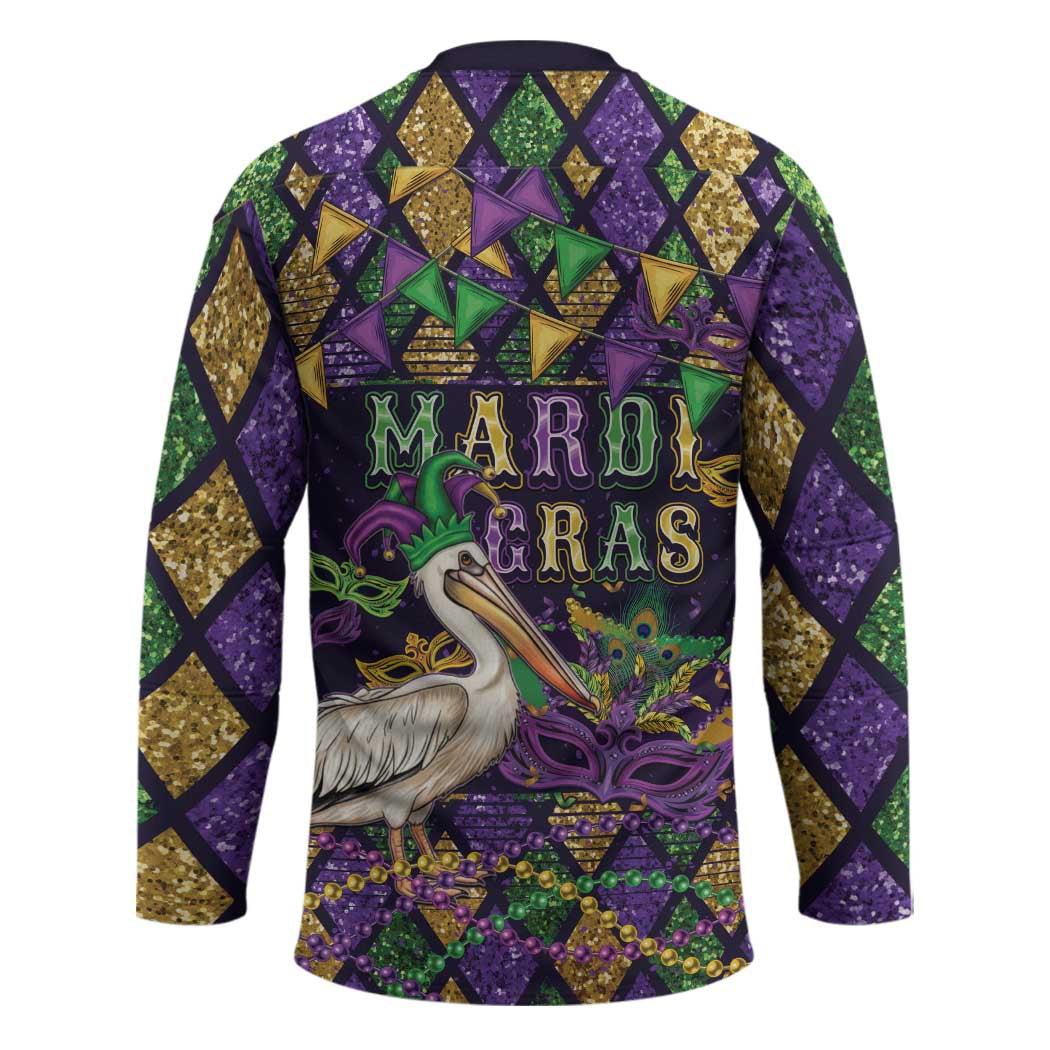 Mardi Gras Pelican Hockey Jersey Let the Good Times Roll