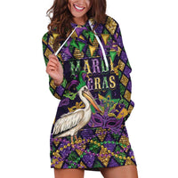 Mardi Gras Pelican Hoodie Dress Let the Good Times Roll