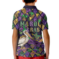 Mardi Gras Pelican Kid Polo Shirt Let the Good Times Roll