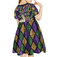 Mardi Gras Pelican Kid Short Sleeve Dress Let the Good Times Roll