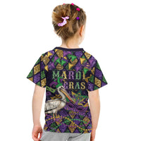 Mardi Gras Pelican Kid T Shirt Let the Good Times Roll