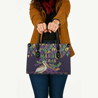 Mardi Gras Pelican Leather Bag Let the Good Times Roll