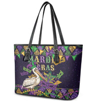 Mardi Gras Pelican Leather Tote Bag Let the Good Times Roll