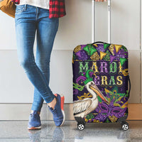 Mardi Gras Pelican Luggage Cover Let the Good Times Roll