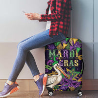 Mardi Gras Pelican Luggage Cover Let the Good Times Roll