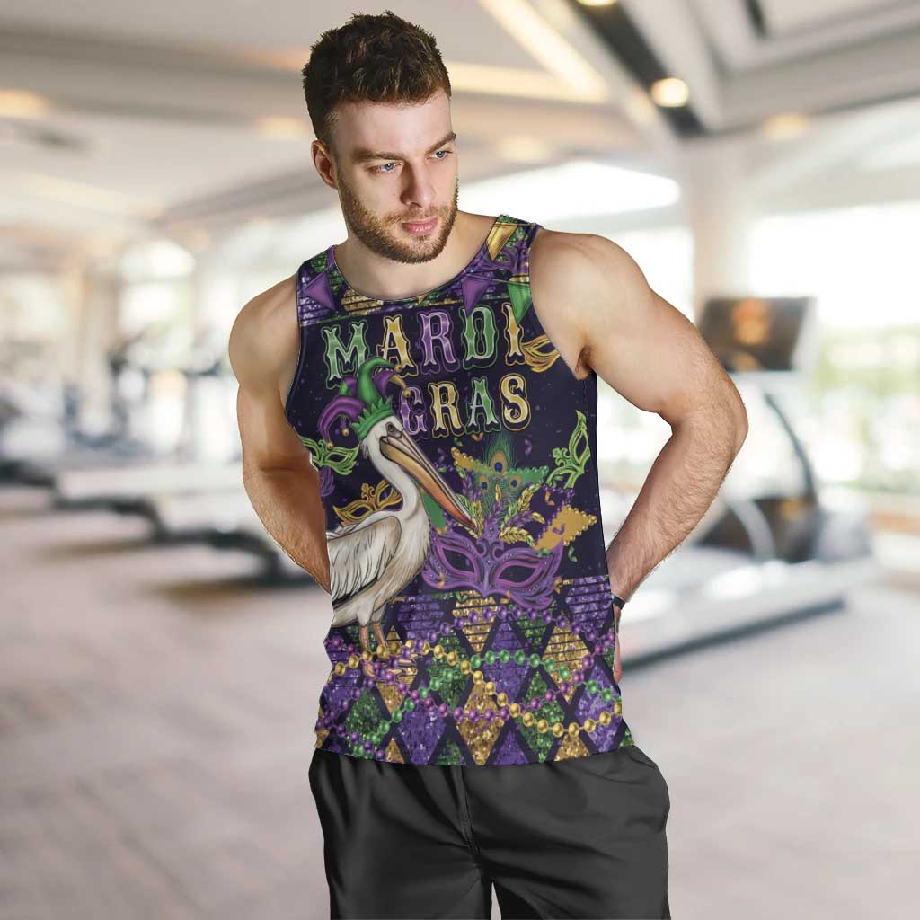 Mardi Gras Pelican Men Tank Top Let the Good Times Roll