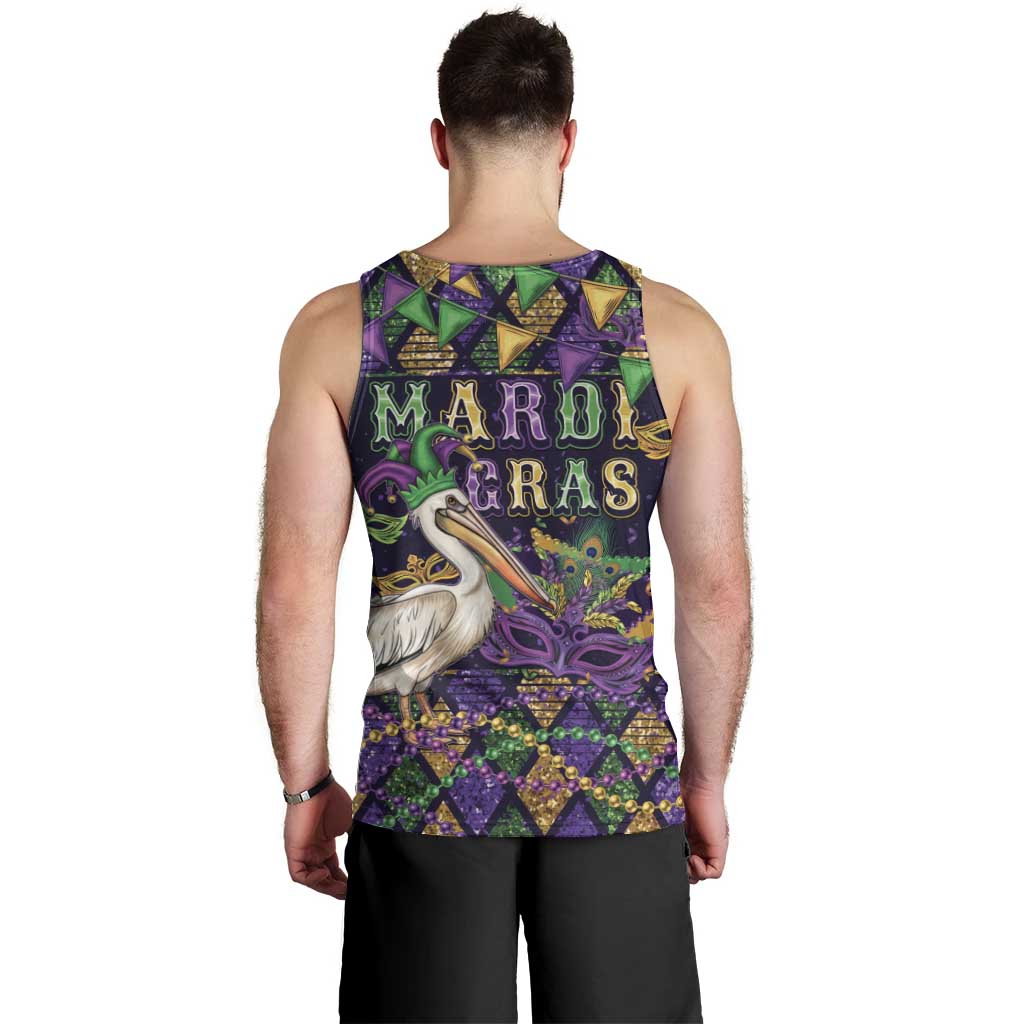 Mardi Gras Pelican Men Tank Top Let the Good Times Roll