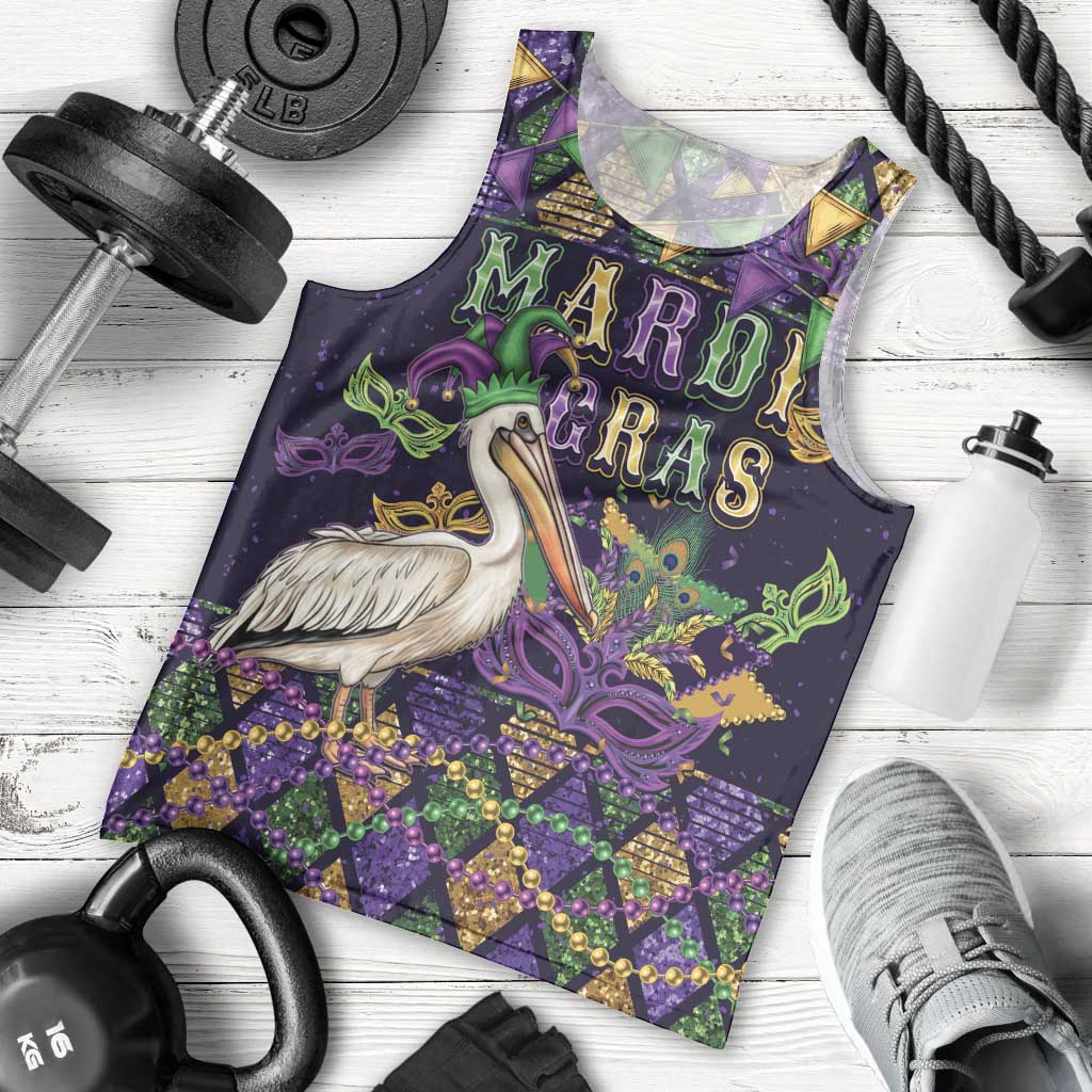 Mardi Gras Pelican Men Tank Top Let the Good Times Roll