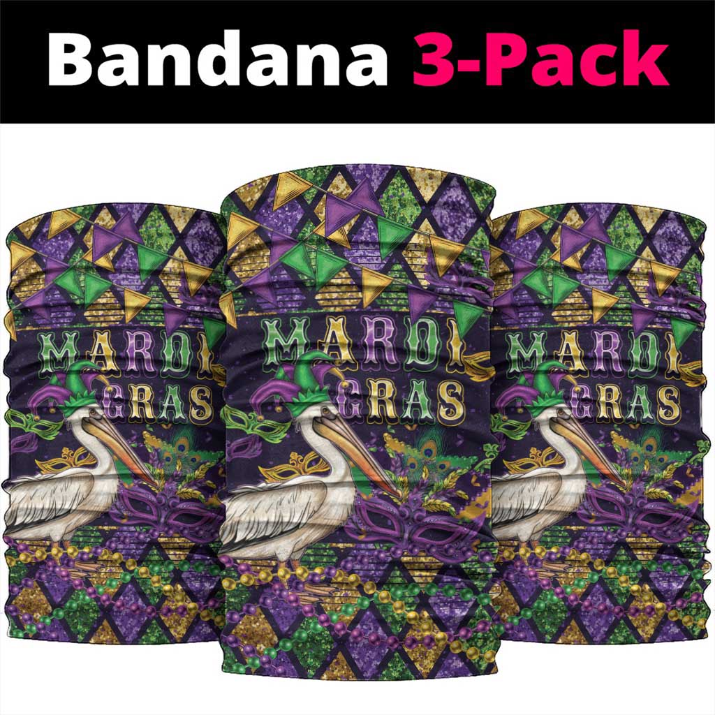Mardi Gras Pelican Neck Gaiter Let the Good Times Roll