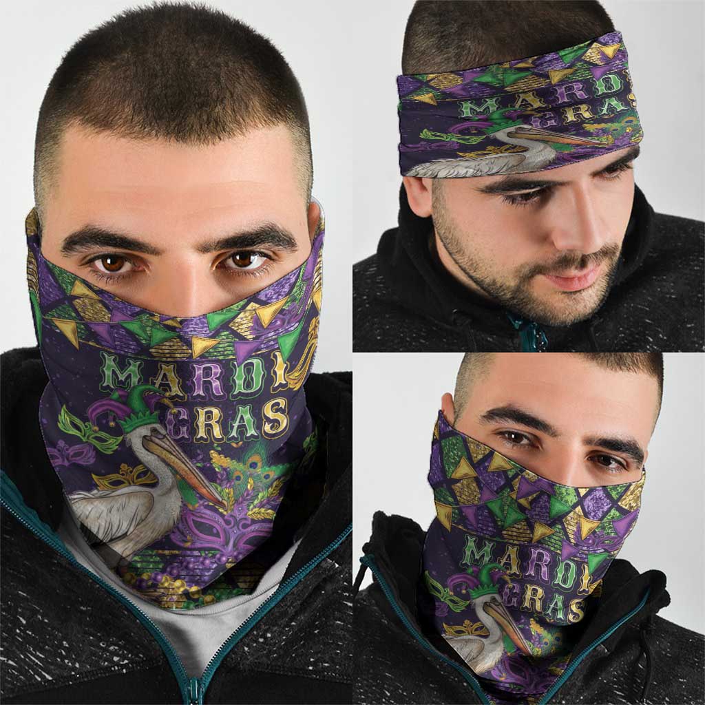 Mardi Gras Pelican Neck Gaiter Let the Good Times Roll