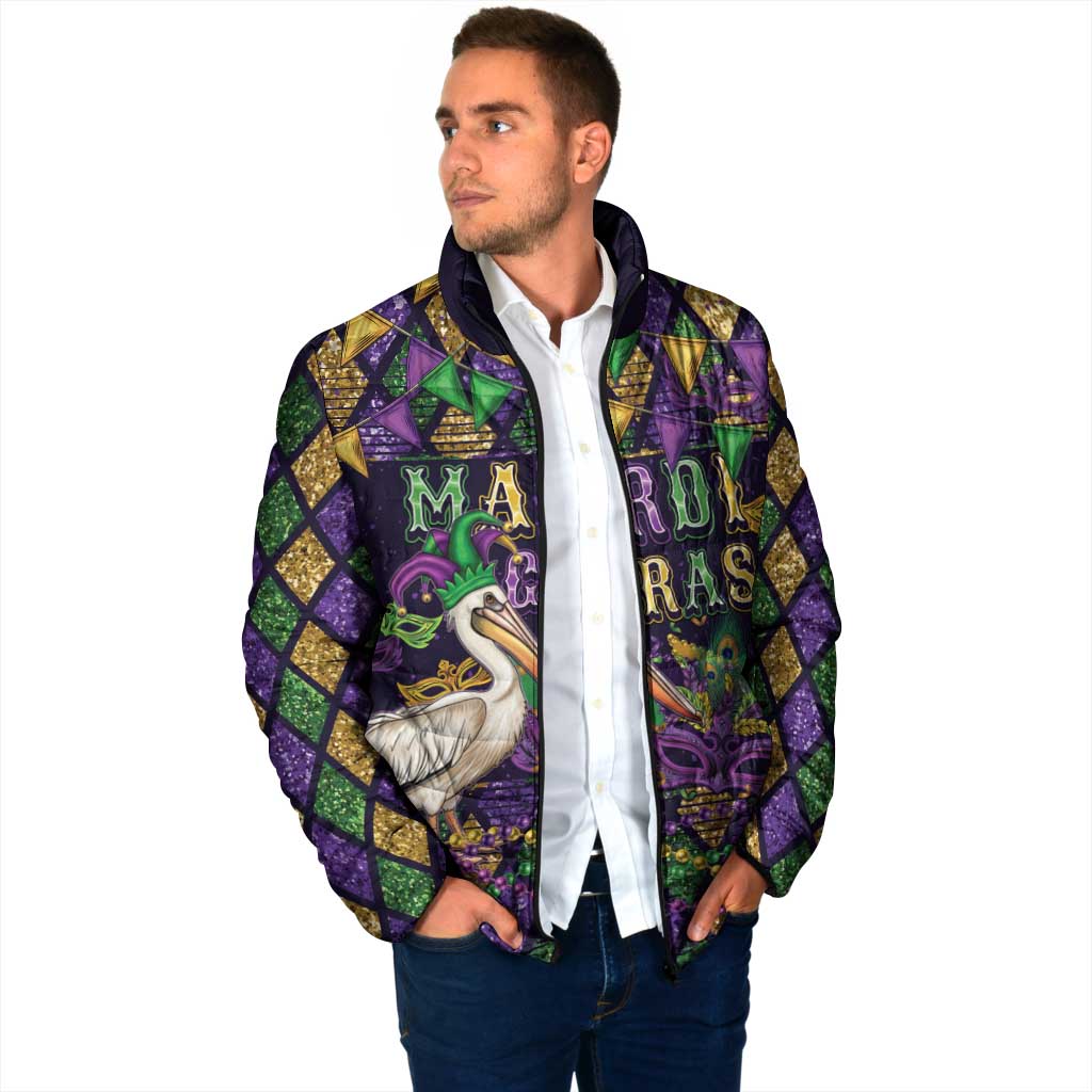 Mardi Gras Pelican Padded Jacket Let the Good Times Roll