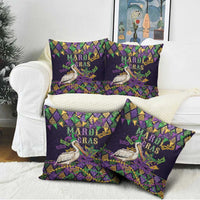 Mardi Gras Pelican Pillow Cover Let the Good Times Roll