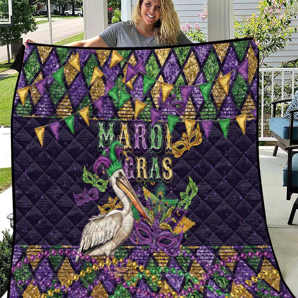Mardi Gras Pelican Quilt Let the Good Times Roll