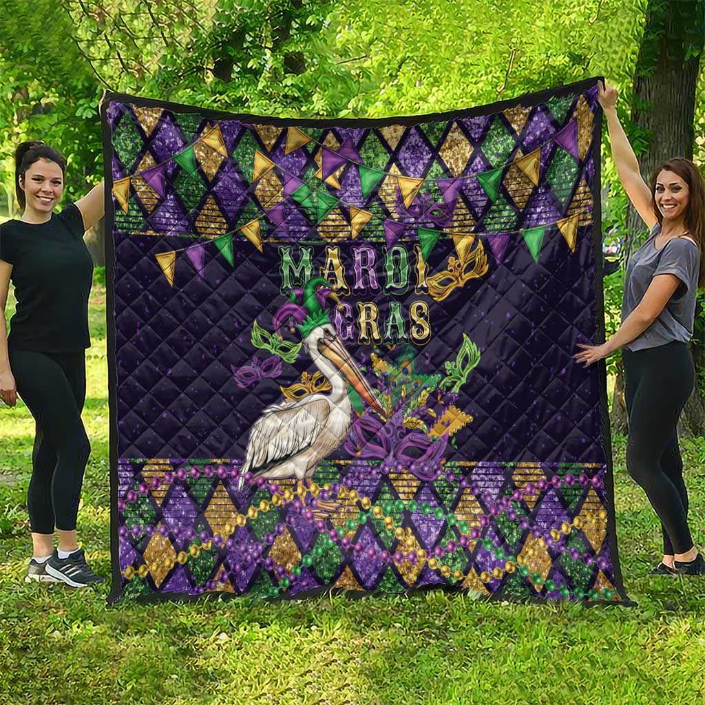 Mardi Gras Pelican Quilt Let the Good Times Roll