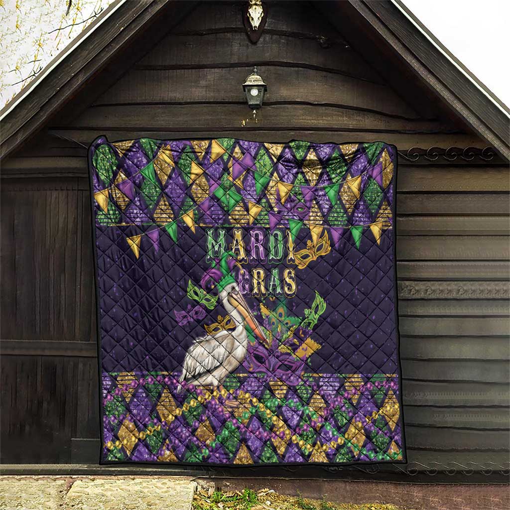Mardi Gras Pelican Quilt Let the Good Times Roll