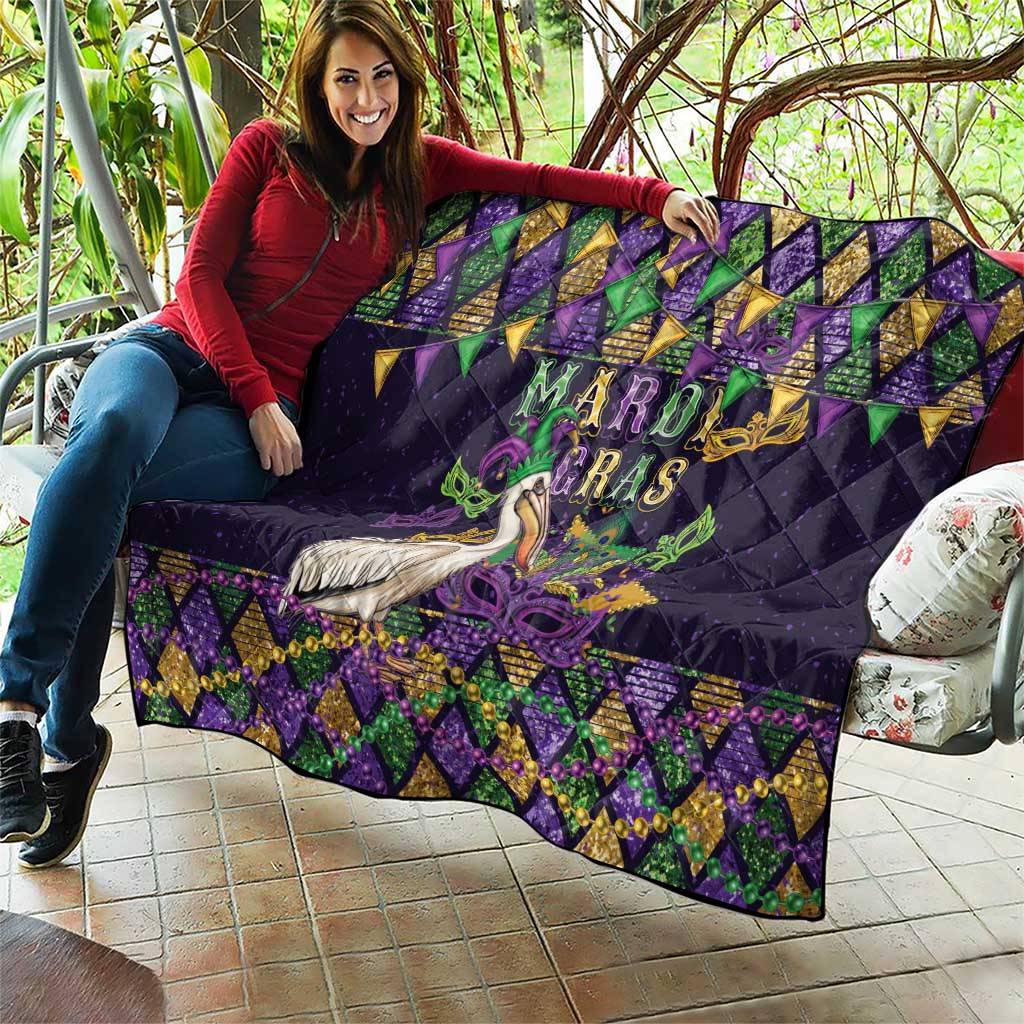 Mardi Gras Pelican Quilt Let the Good Times Roll