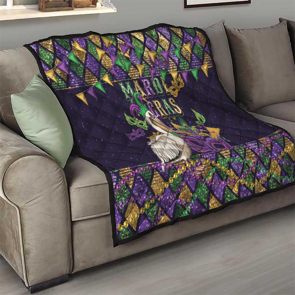 Mardi Gras Pelican Quilt Let the Good Times Roll